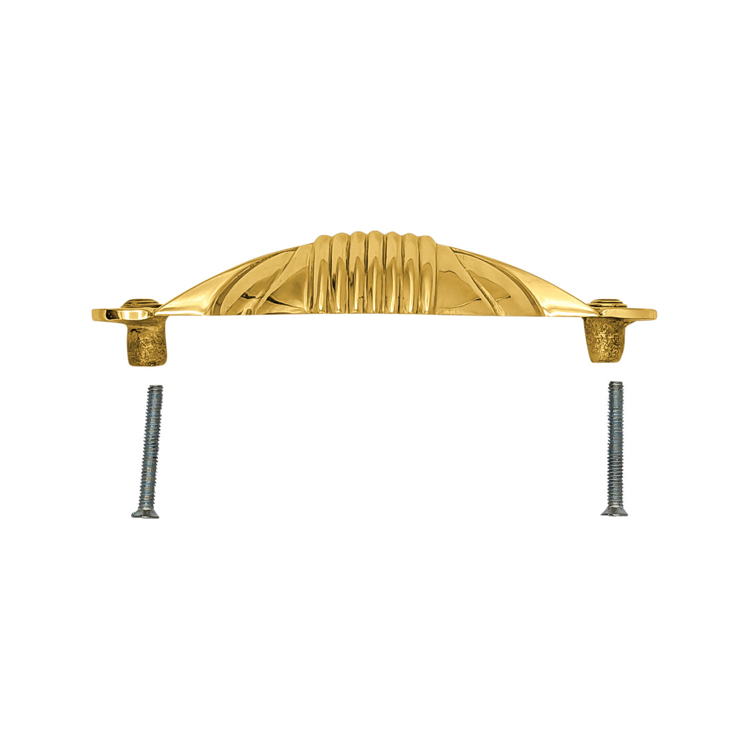 5 Inch Overall (4 Inch c-c) Solid Brass Marquee Pull