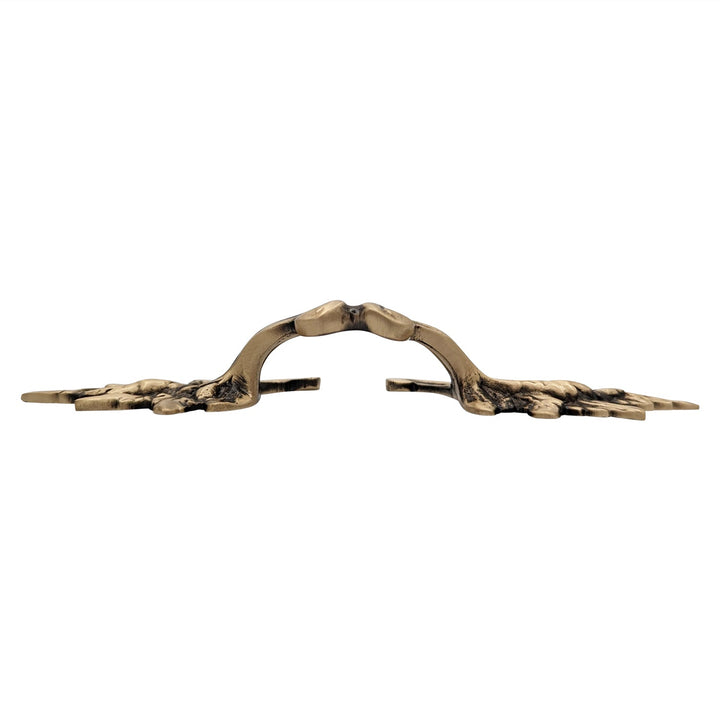 6 Inch (4 3/8 Inch C-C) Solid Brass Ornate French Leaves Pull COPPER MOUNTAIN HARDWARE