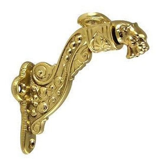 4 Inch Solid Brass Lost Cast Wax Lion Head Stair Rail Bracket (Several Finishes Available) COPPER MOUNTAIN HARDWARE