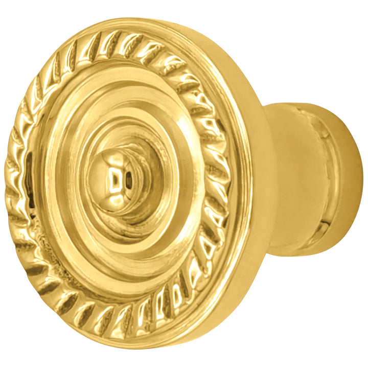1 1/8 Inch Solid Brass Patterned Cabinet & Furniture Knob (Several Finishes Available)