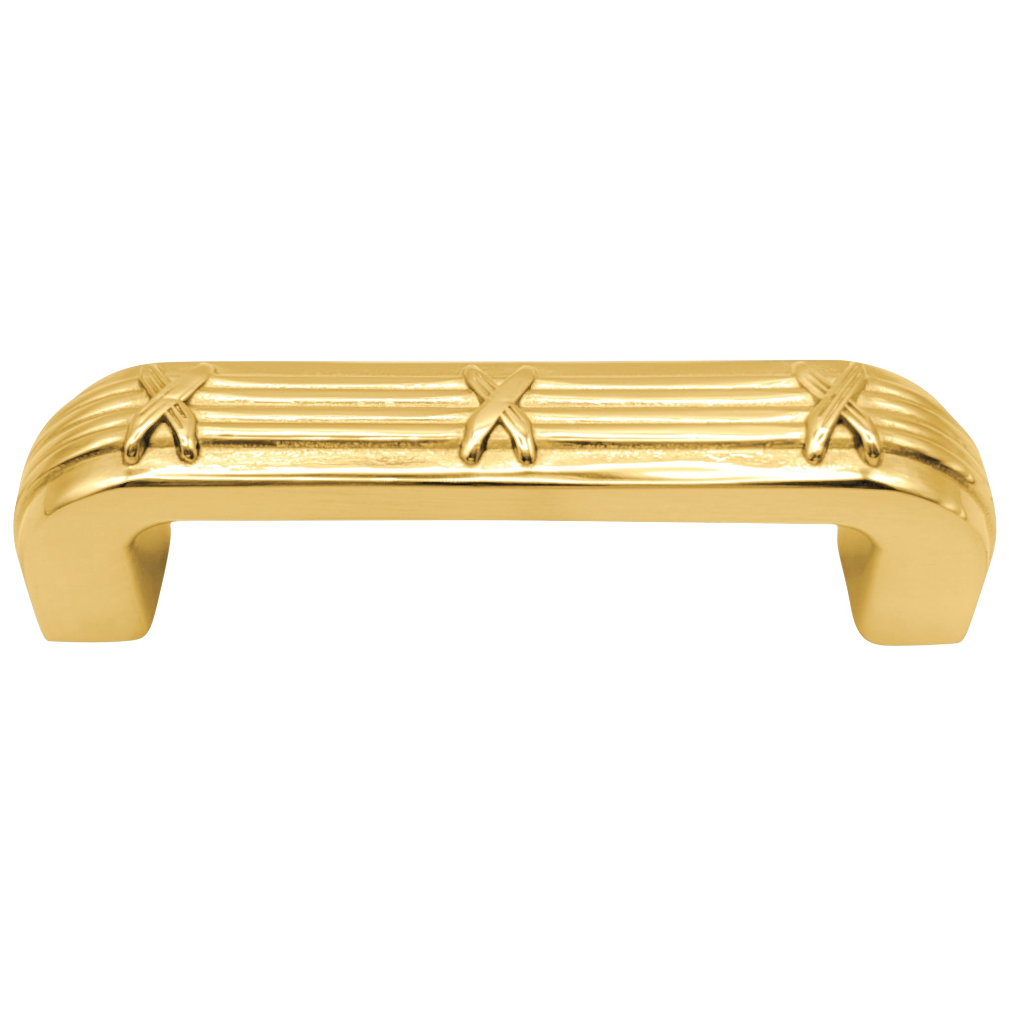 Cc Ribbon 3 1/2 inch Overall (3 inch C-C) Ribbon & Reed Trellis Cabinet Pull (Se ...