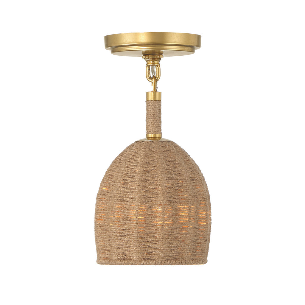 Crystorama Crystorama Jace 1 Light Soft Gold Semi Flush