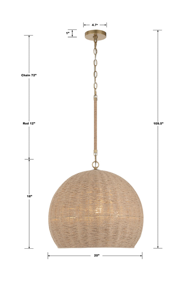 Jace 3 Light Soft Gold Chandelier Crystorama