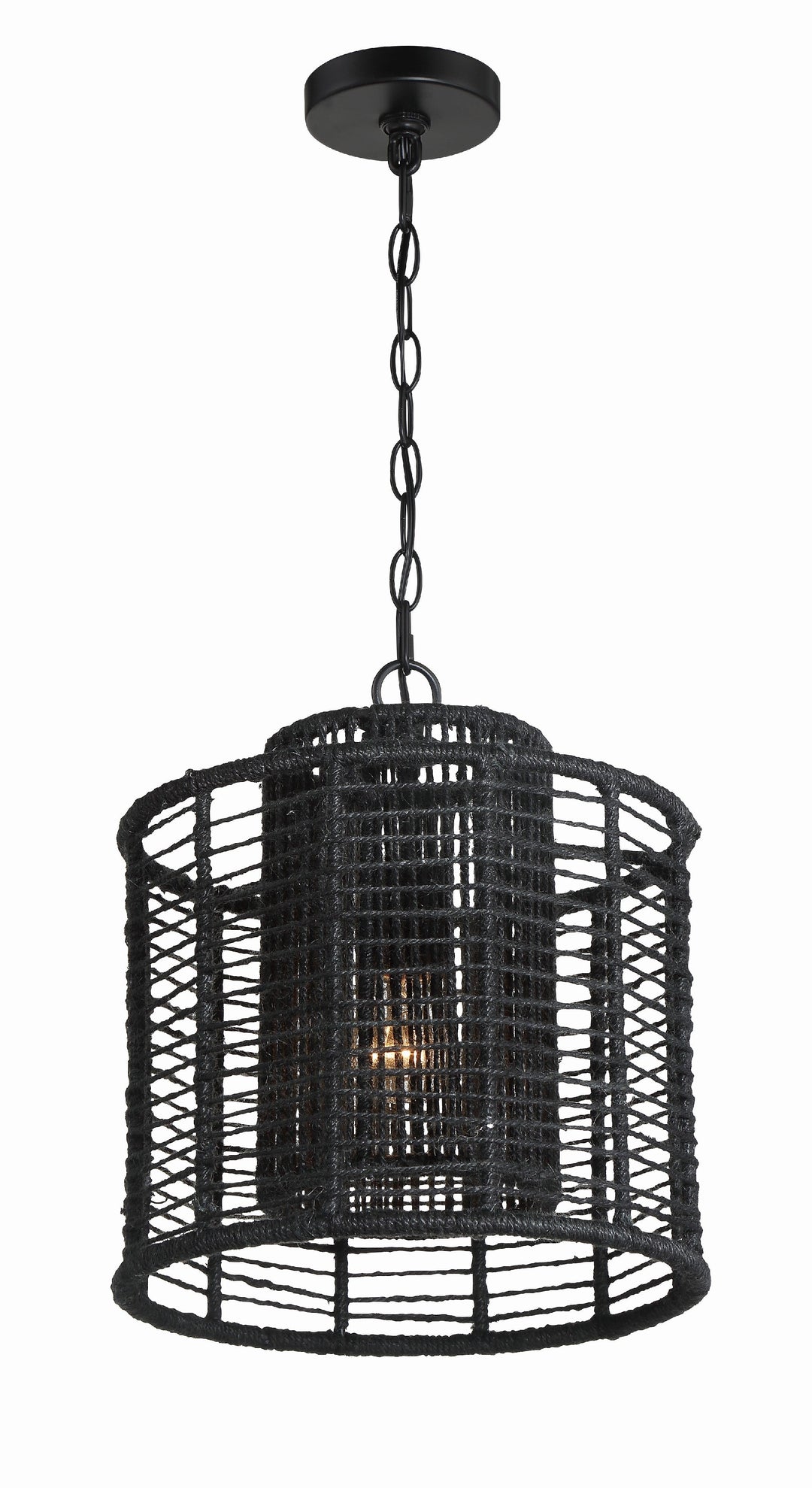 Jayna 1 Light Matte Black Mini Pendant Crystorama