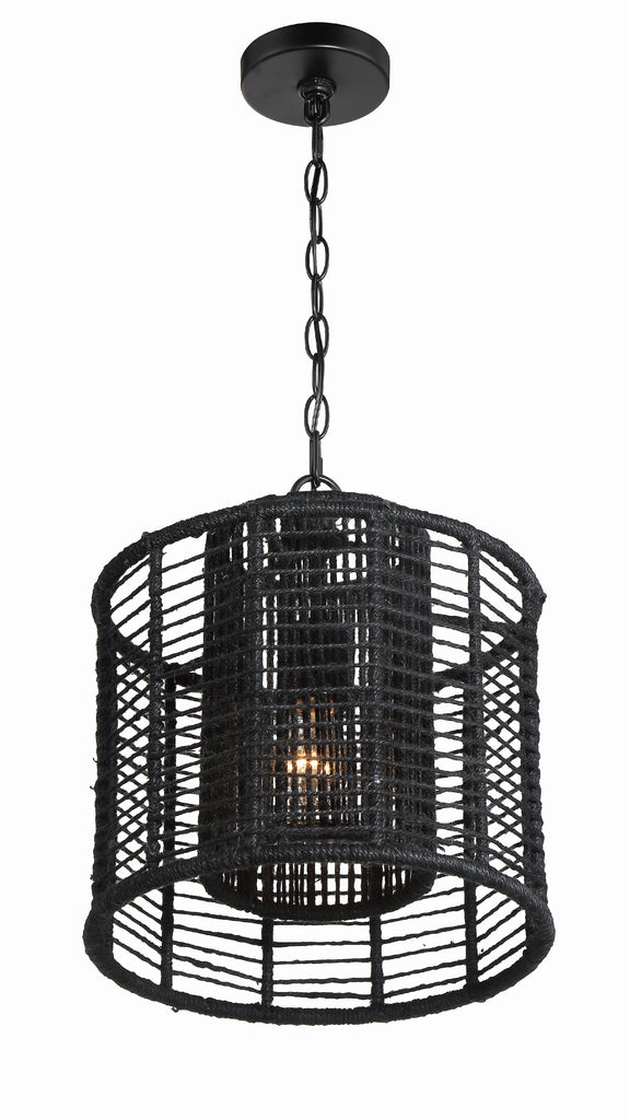 Jayna 1 Light Matte Black Mini Pendant Crystorama