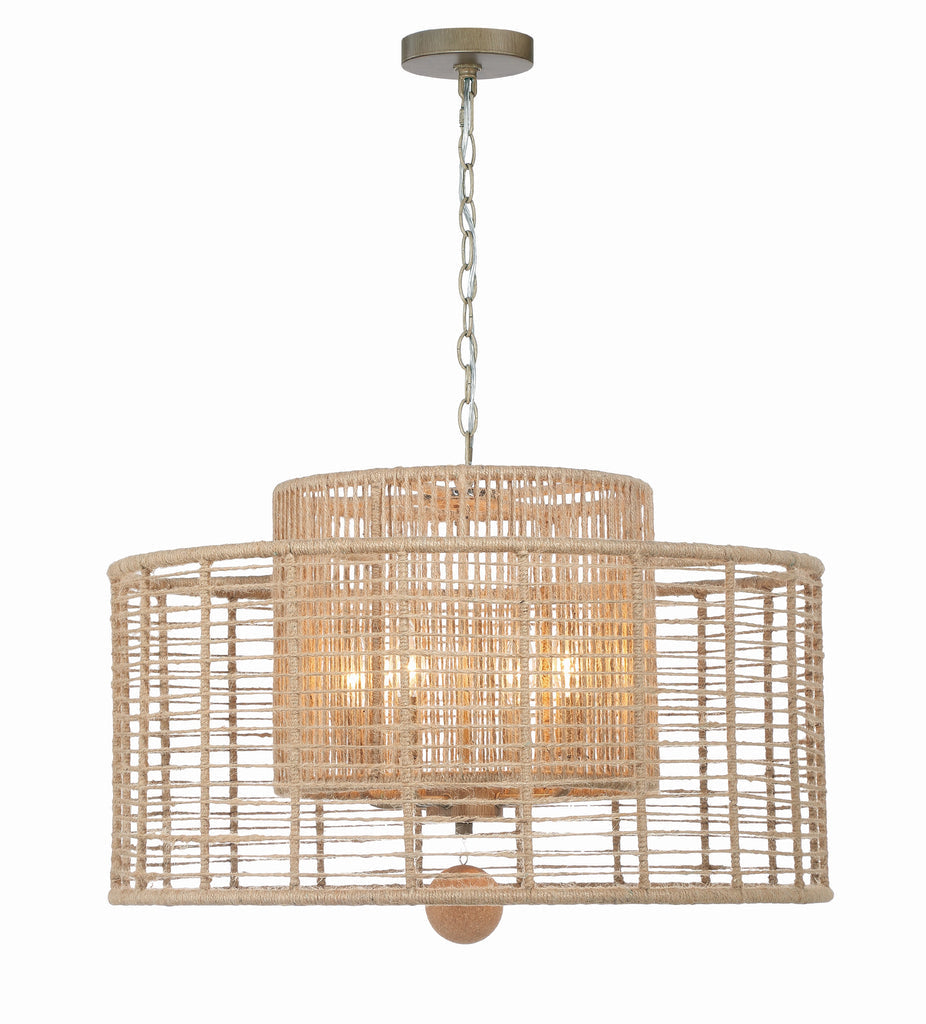 Jayna 4 Light Burnished Silver Chandelier Crystorama