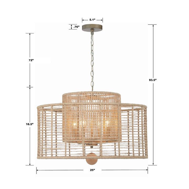 Jayna 4 Light Burnished Silver Chandelier Crystorama