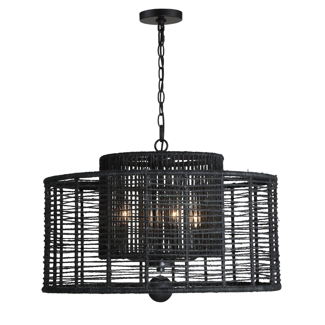 Jayna 4 Light Matte Black Chandelier Crystorama