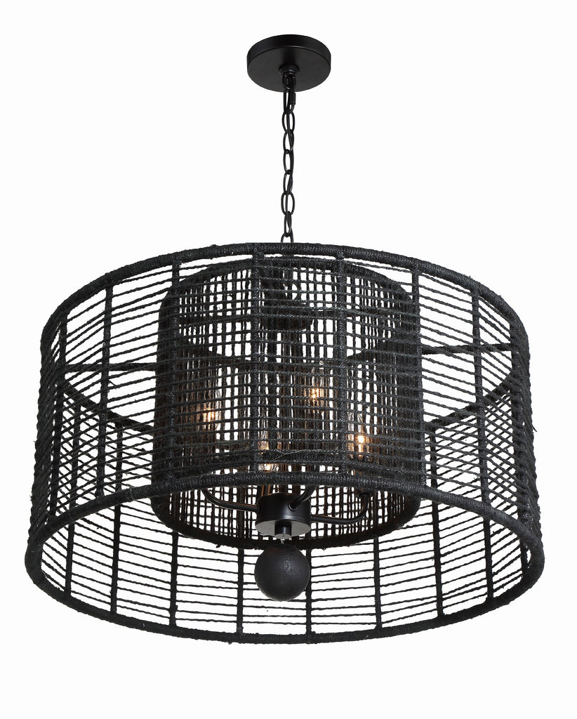 Jayna 4 Light Matte Black Chandelier Crystorama