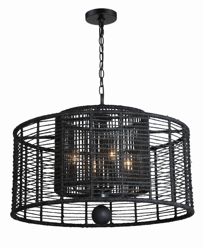 Jayna 4 Light Matte Black Chandelier Crystorama