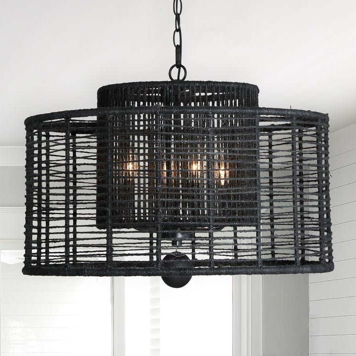 Jayna 4 Light Matte Black Chandelier Crystorama