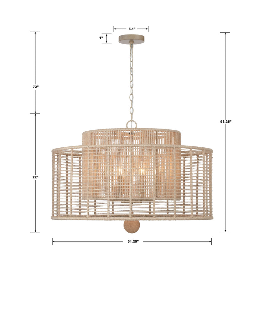 Jayna 8 Light Burnished Silver Chandelier Crystorama