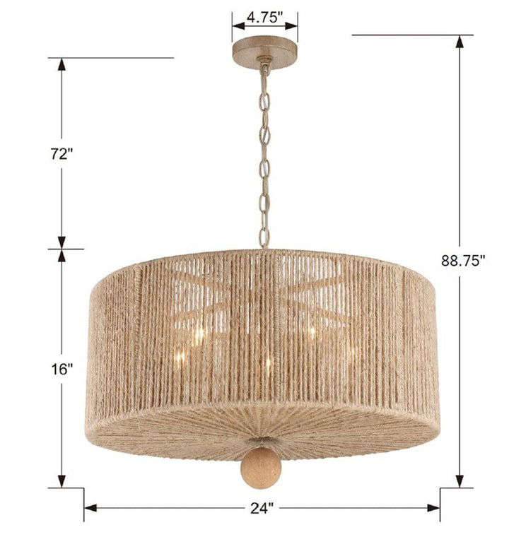 Jessa 5 Light Burnished Silver Chandelier Crystorama