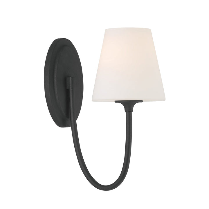 Juno 1 Light Black Forged Sconce Crystorama