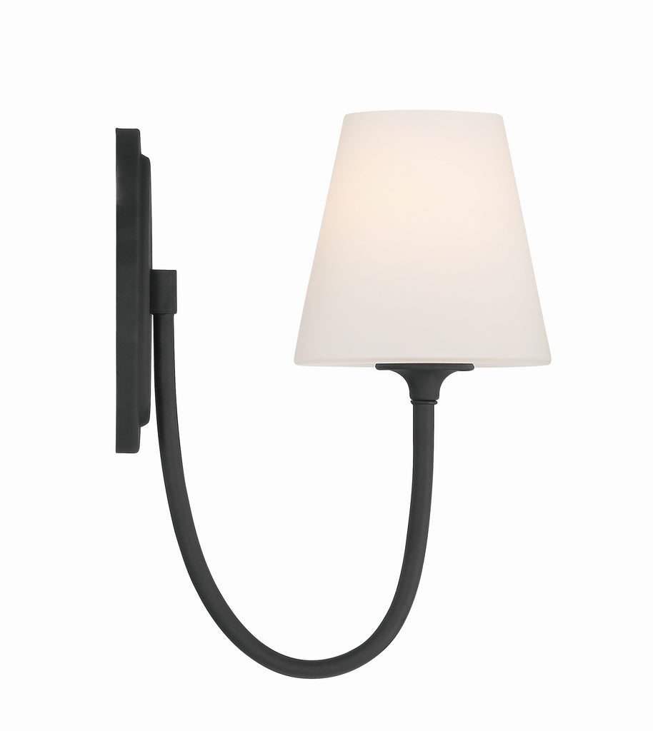 Juno 1 Light Black Forged Sconce Crystorama