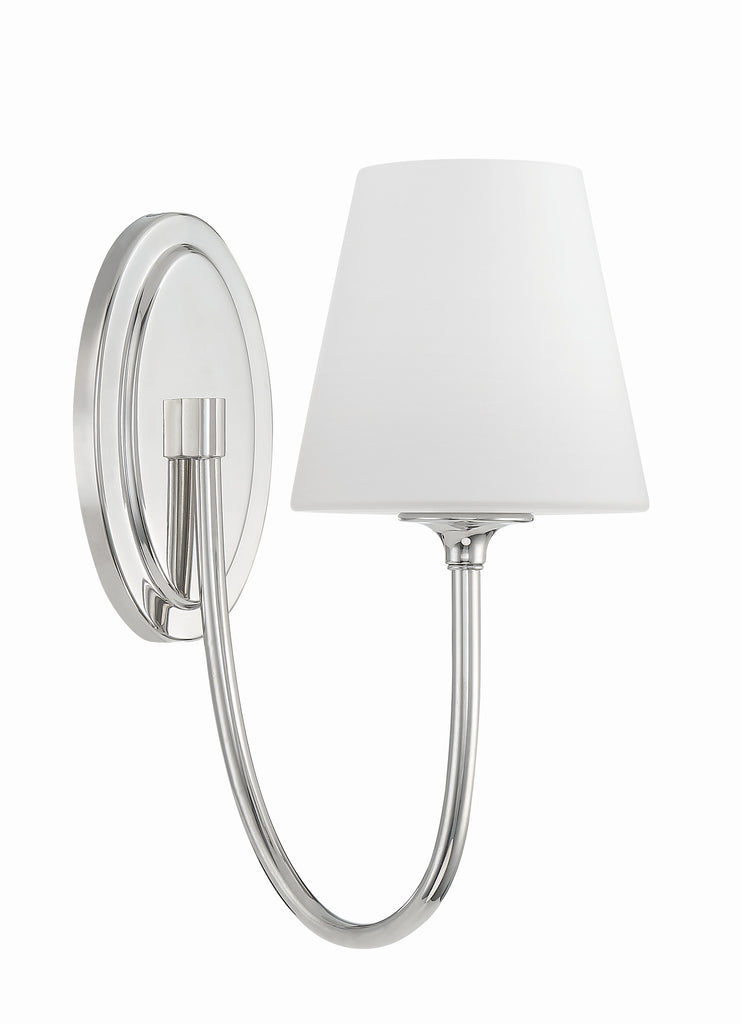 Juno 1 Light Polished Nickel Sconce Crystorama