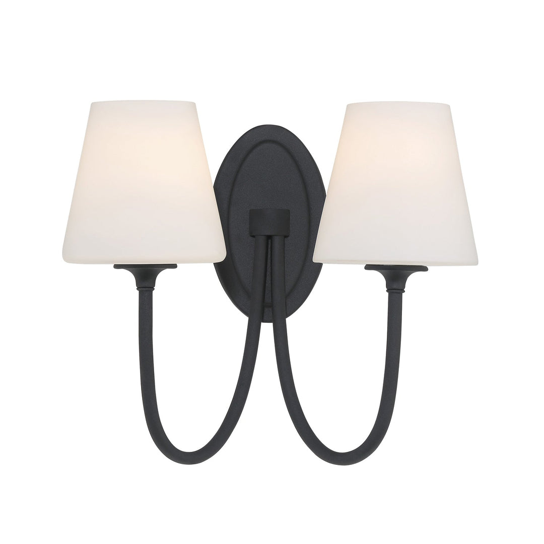 Juno 2 Light Black Forged Sconce Crystorama