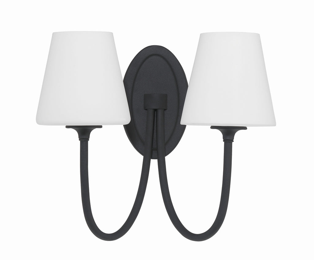 Juno 2 Light Black Forged Sconce Crystorama