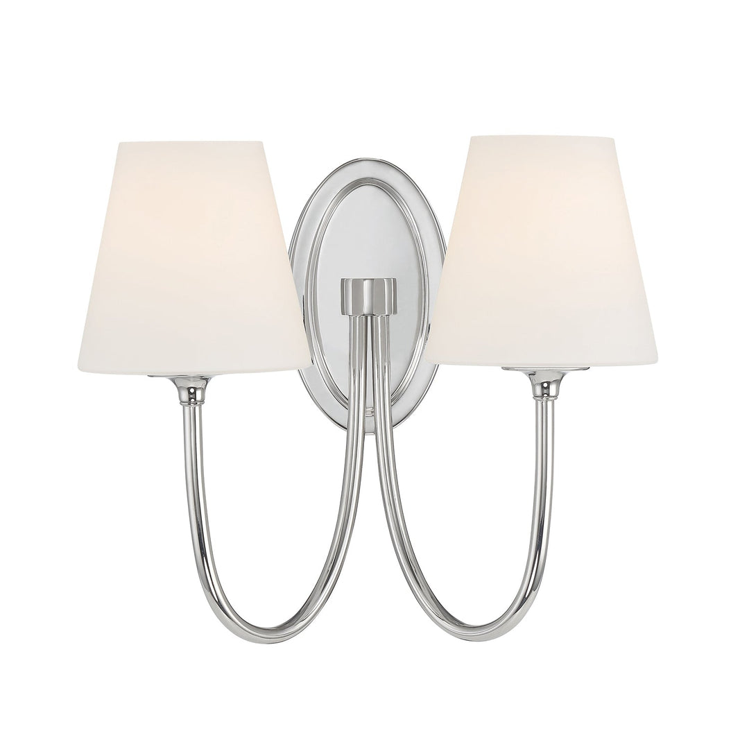 Juno 2 Light Polished Nickel Sconce Crystorama