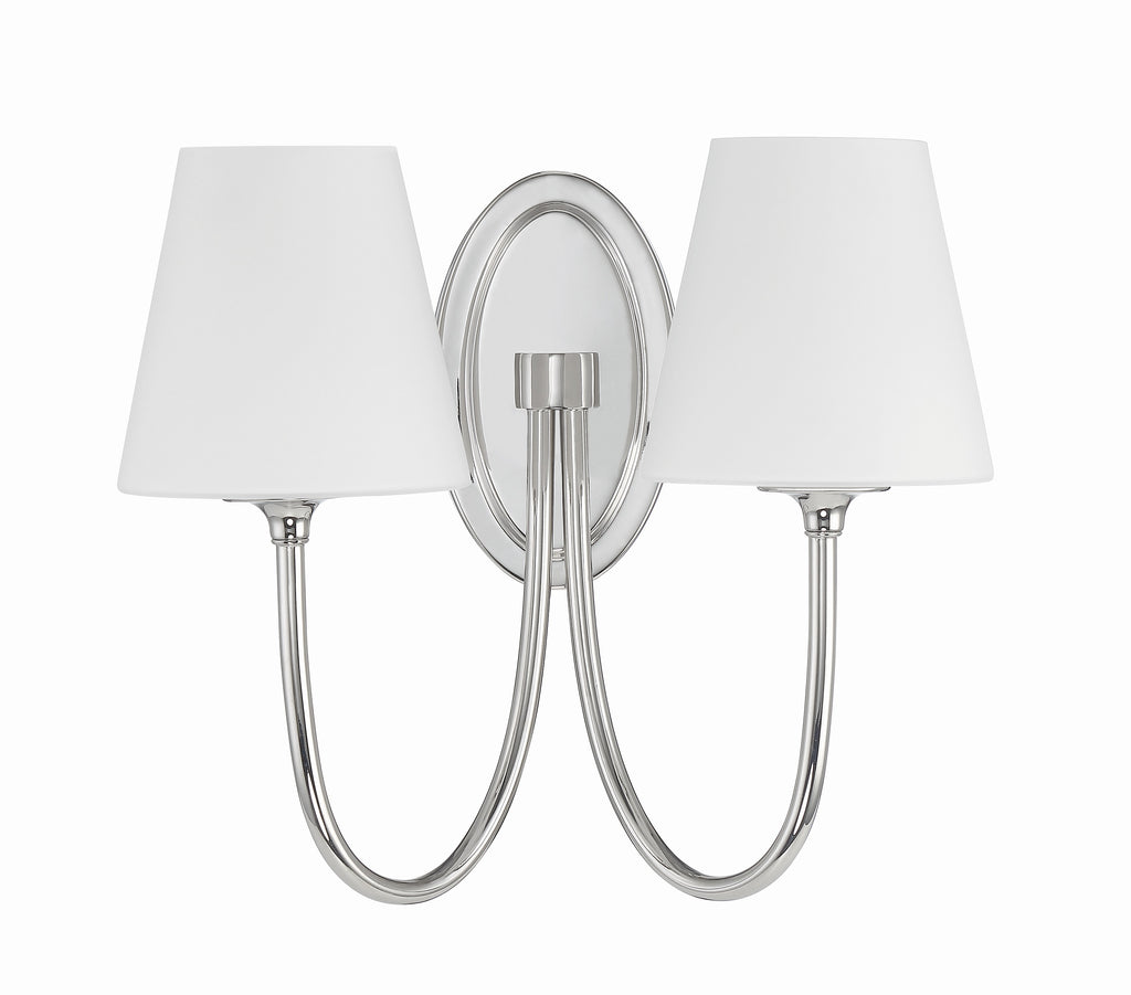 Juno 2 Light Polished Nickel Sconce Crystorama