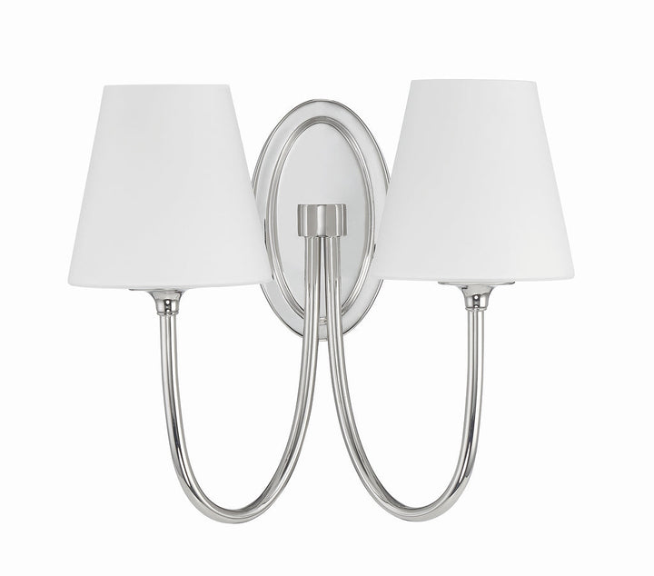 Juno 2 Light Polished Nickel Sconce Crystorama