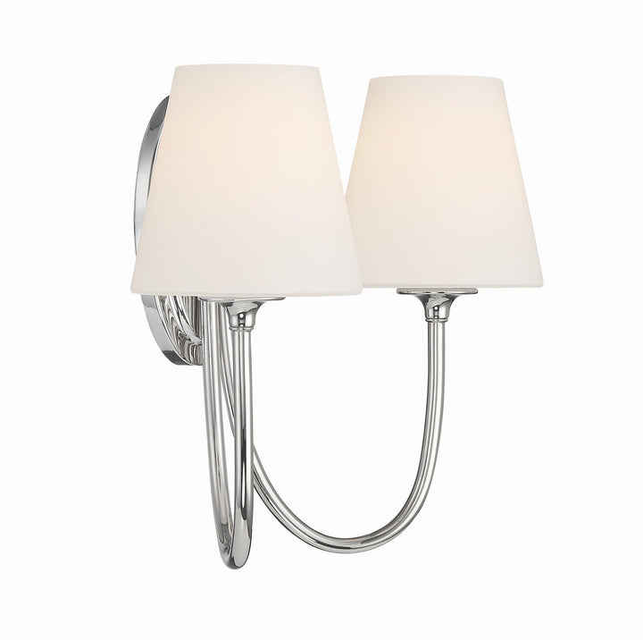 Juno 2 Light Polished Nickel Sconce Crystorama