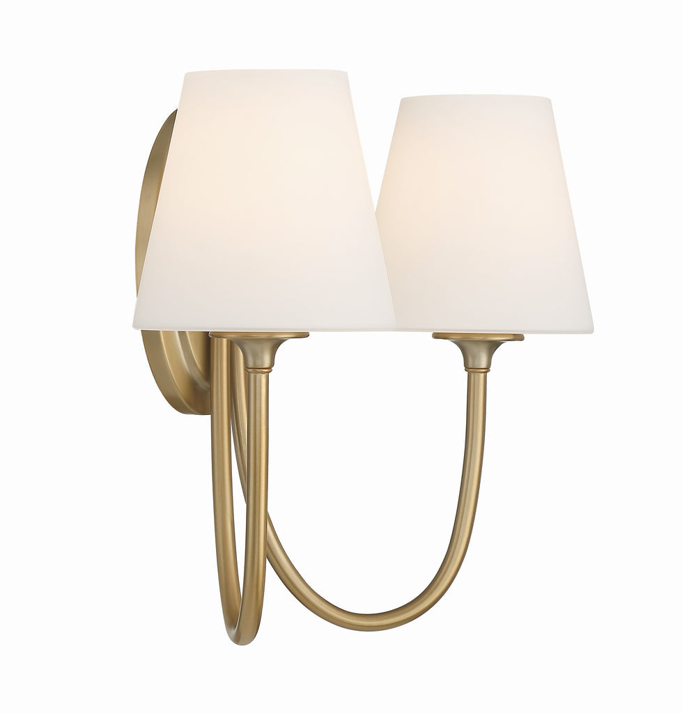 Juno 2 Light Vibrant Gold Sconce Crystorama