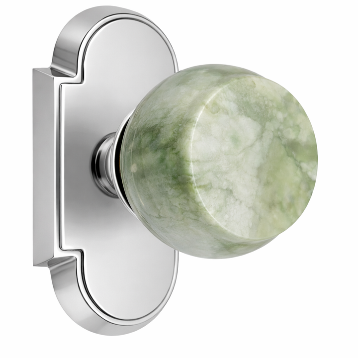 Magnifique® Arched Door Set with Green Jade Knobs (Several Finishes Available)