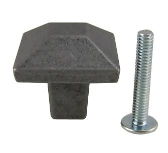 COPPER MOUNTAIN HARDWARE Pewter Mission Style Square Cabinet & Furniture Knob in a Black Finish