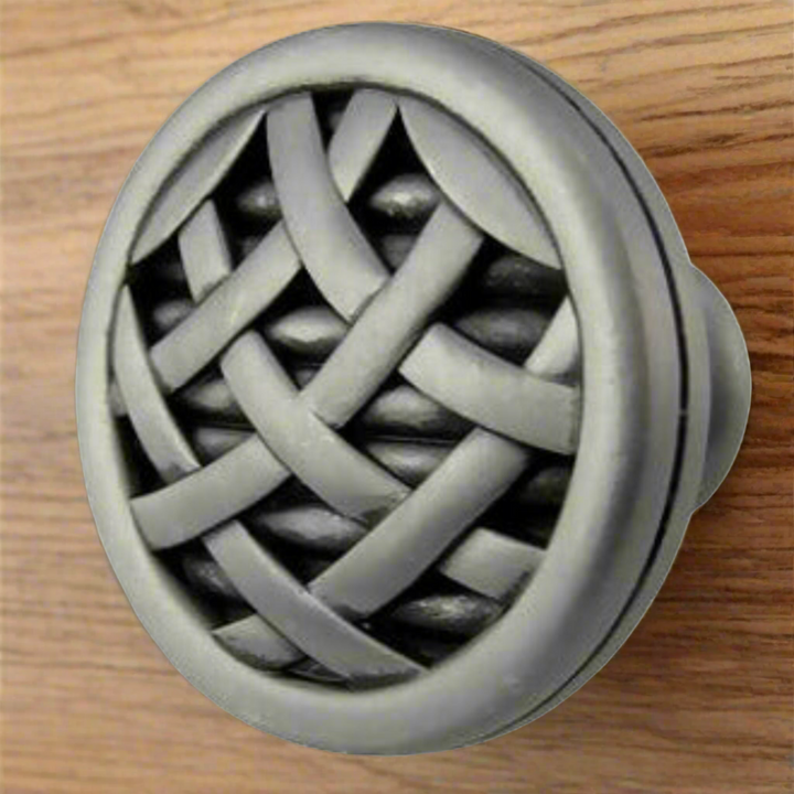 1 1/2 Inch Crossover Ribbon Satin Pewter Cabinet & Furniture Knob COPPER MOUNTAIN HARDWARE