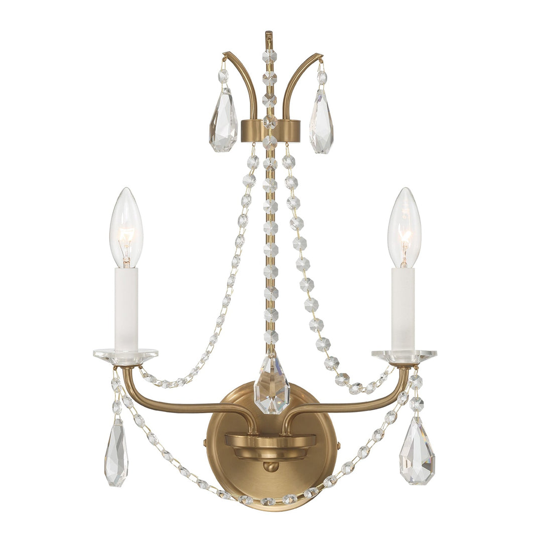 Karrington 2 Light Aged Brass Sconce Crystorama