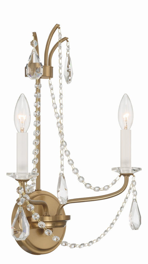 Karrington 2 Light Aged Brass Sconce Crystorama