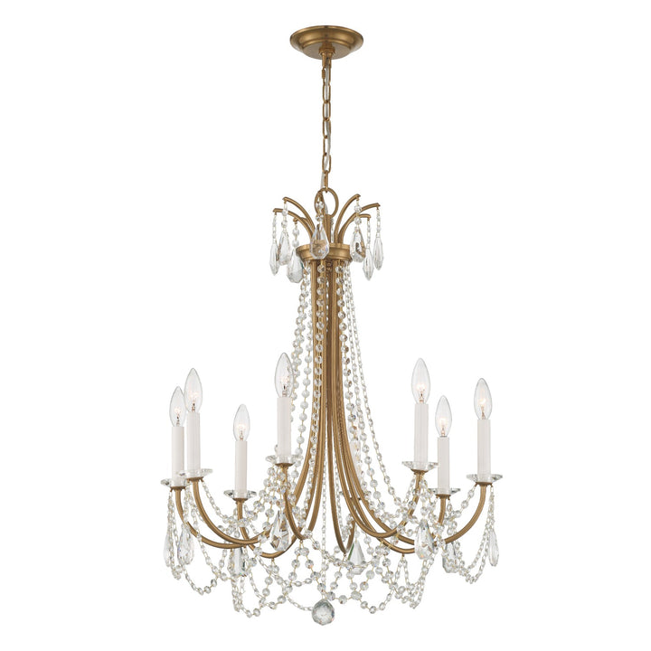 Karrington 8 Light Aged Brass Chandelier Crystorama