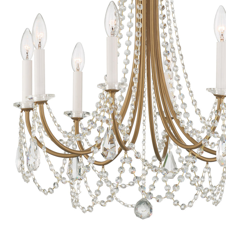 Karrington 8 Light Aged Brass Chandelier Crystorama