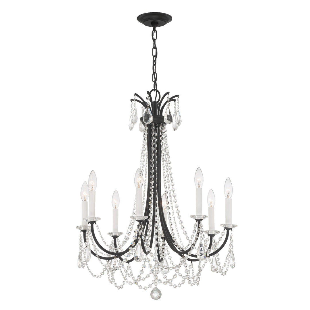 Karrington 8 Light Matte Black Chandelier Crystorama