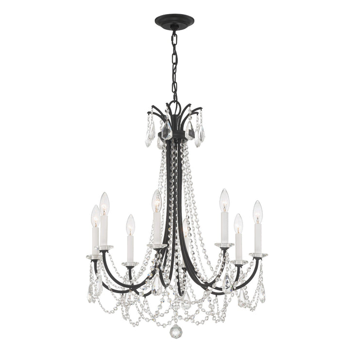 Karrington 8 Light Matte Black Chandelier Crystorama