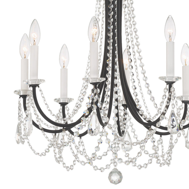 Karrington 8 Light Matte Black Chandelier Crystorama