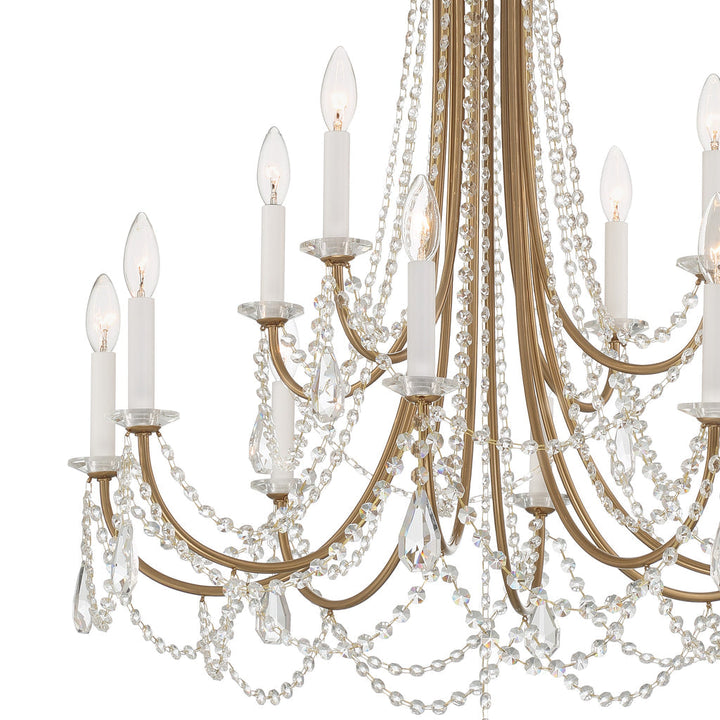 Karrington 12 Light Aged Brass Chandelier Crystorama