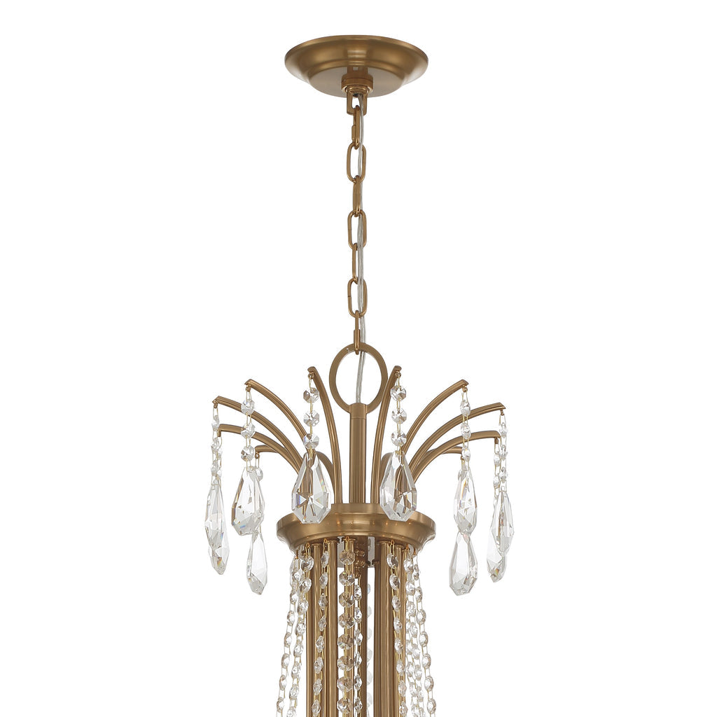 Karrington 12 Light Aged Brass Chandelier Crystorama