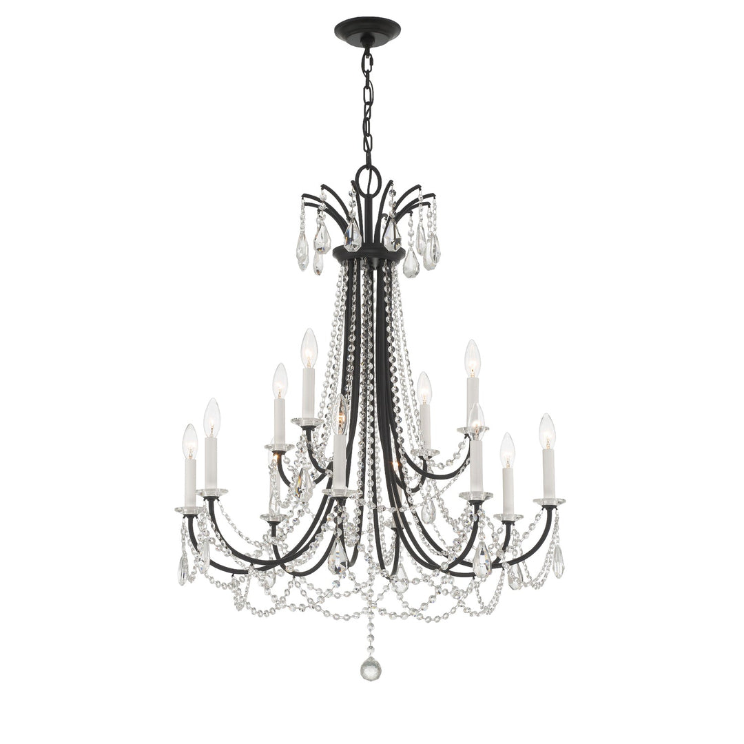 Karrington 12 Light Matte Black Chandelier Crystorama