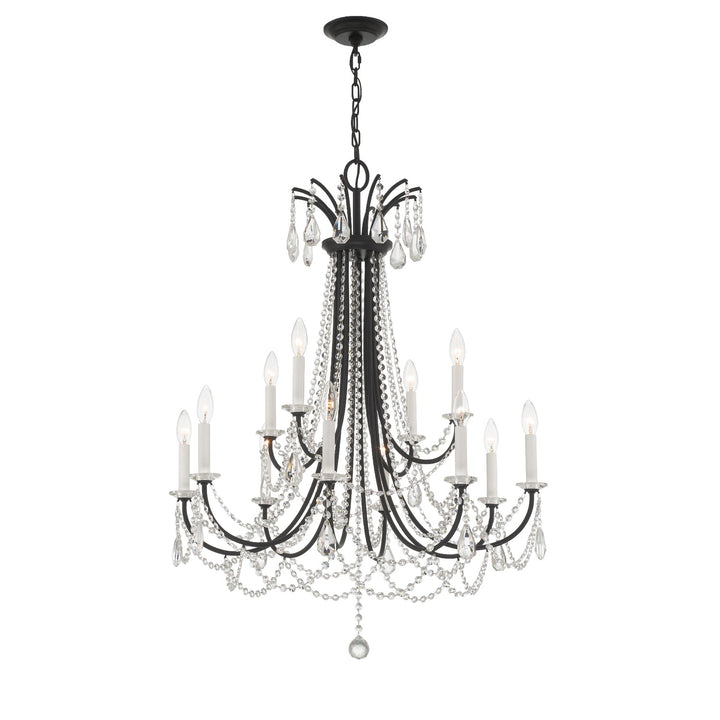 Karrington 12 Light Matte Black Chandelier Crystorama