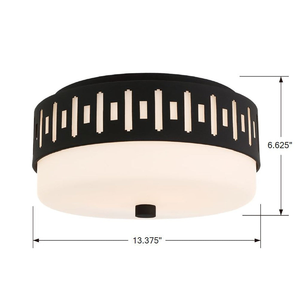 Crystorama Crystorama Keaton 2 Light Black Forged Flush Mount