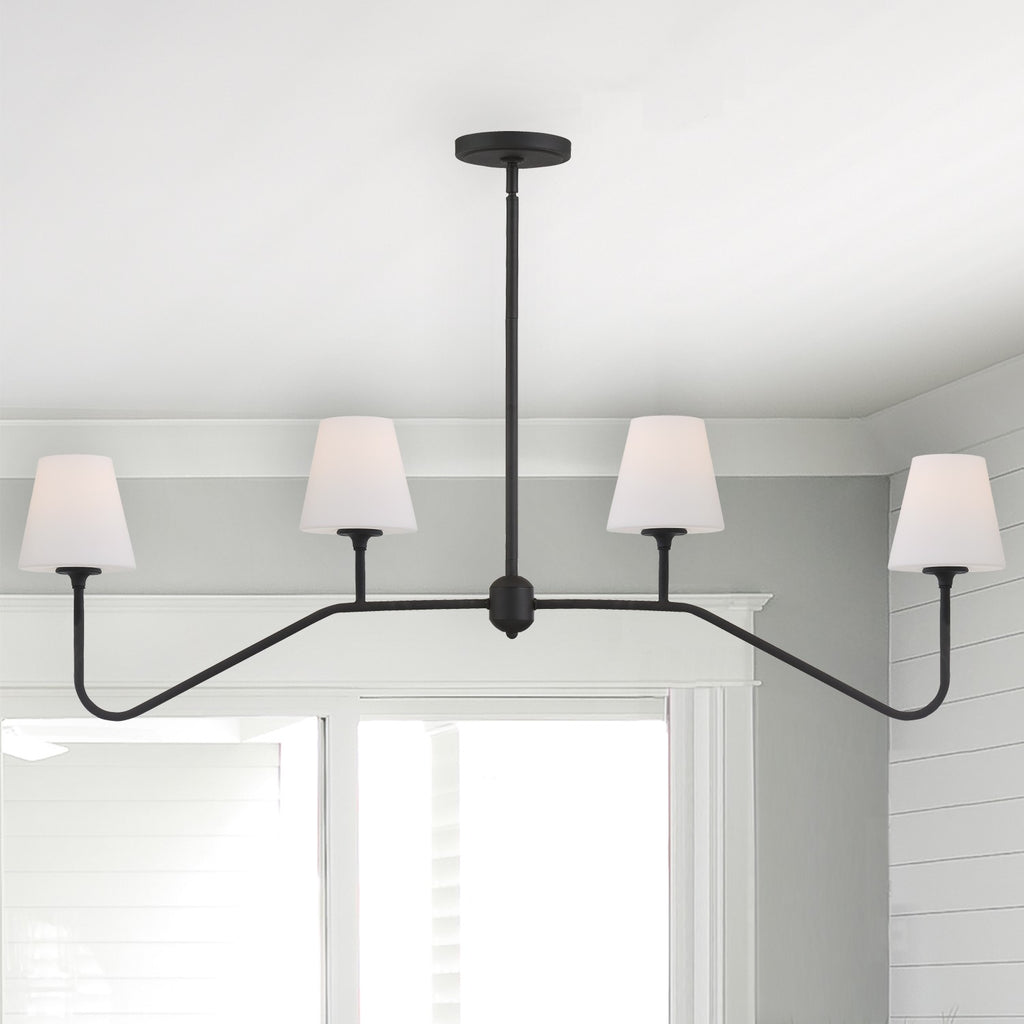 Keenan 4 Light Black Forged Chandelier Crystorama