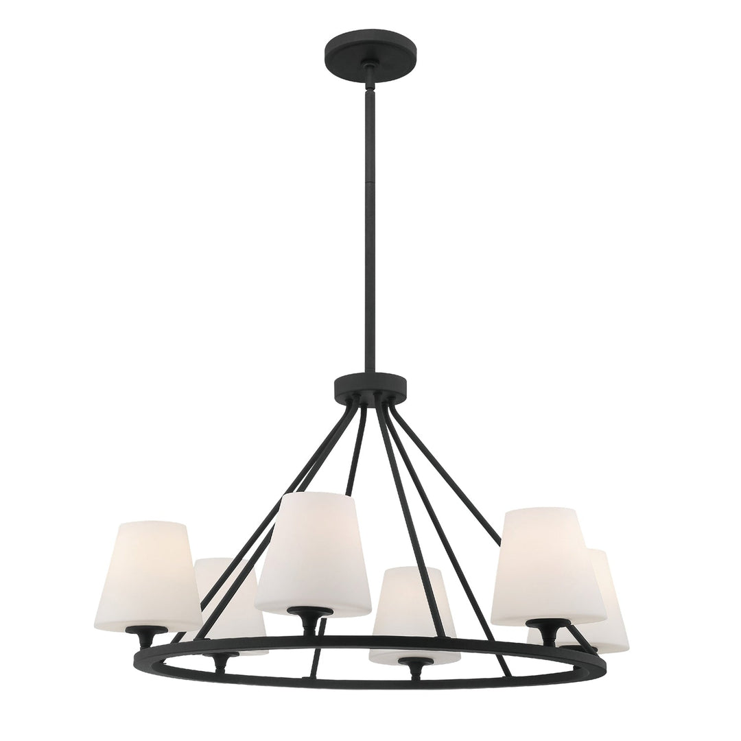 Keenan 6 Light Black Forged Chandelier Crystorama