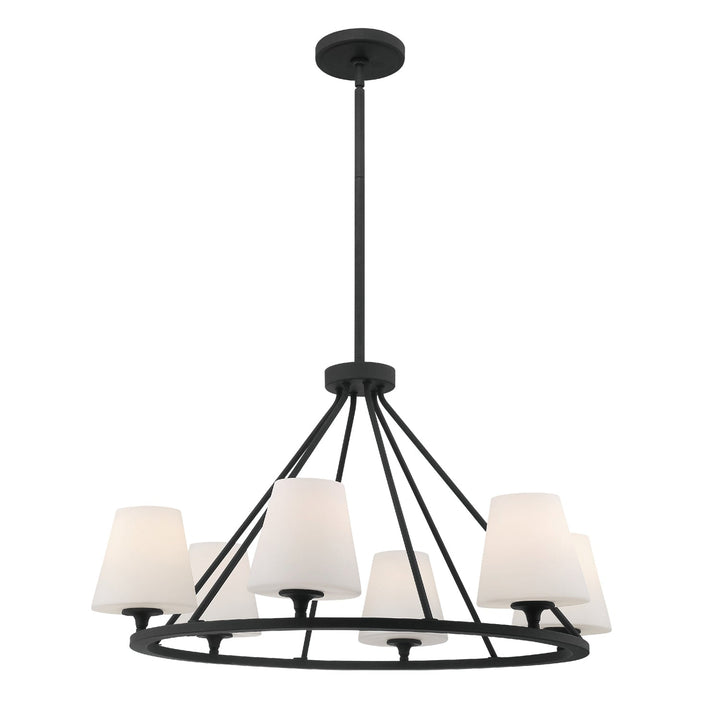 Keenan 6 Light Black Forged Chandelier Crystorama