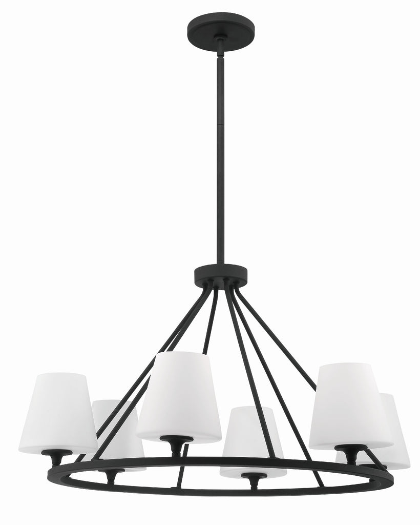 Keenan 6 Light Black Forged Chandelier Crystorama