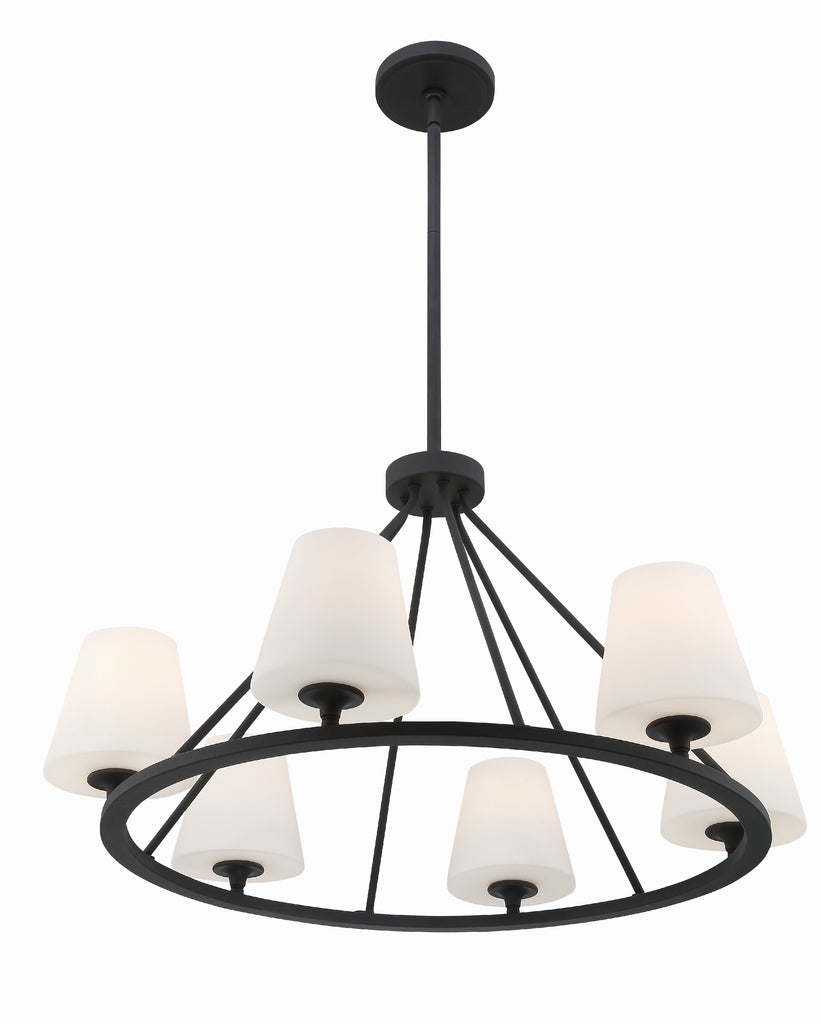 Keenan 6 Light Black Forged Chandelier Crystorama