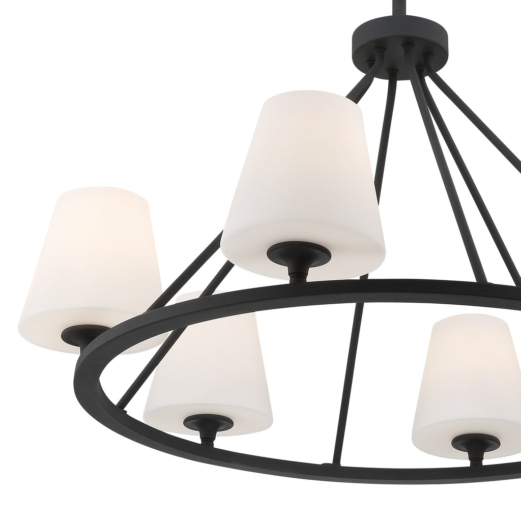 Keenan 6 Light Black Forged Chandelier Crystorama