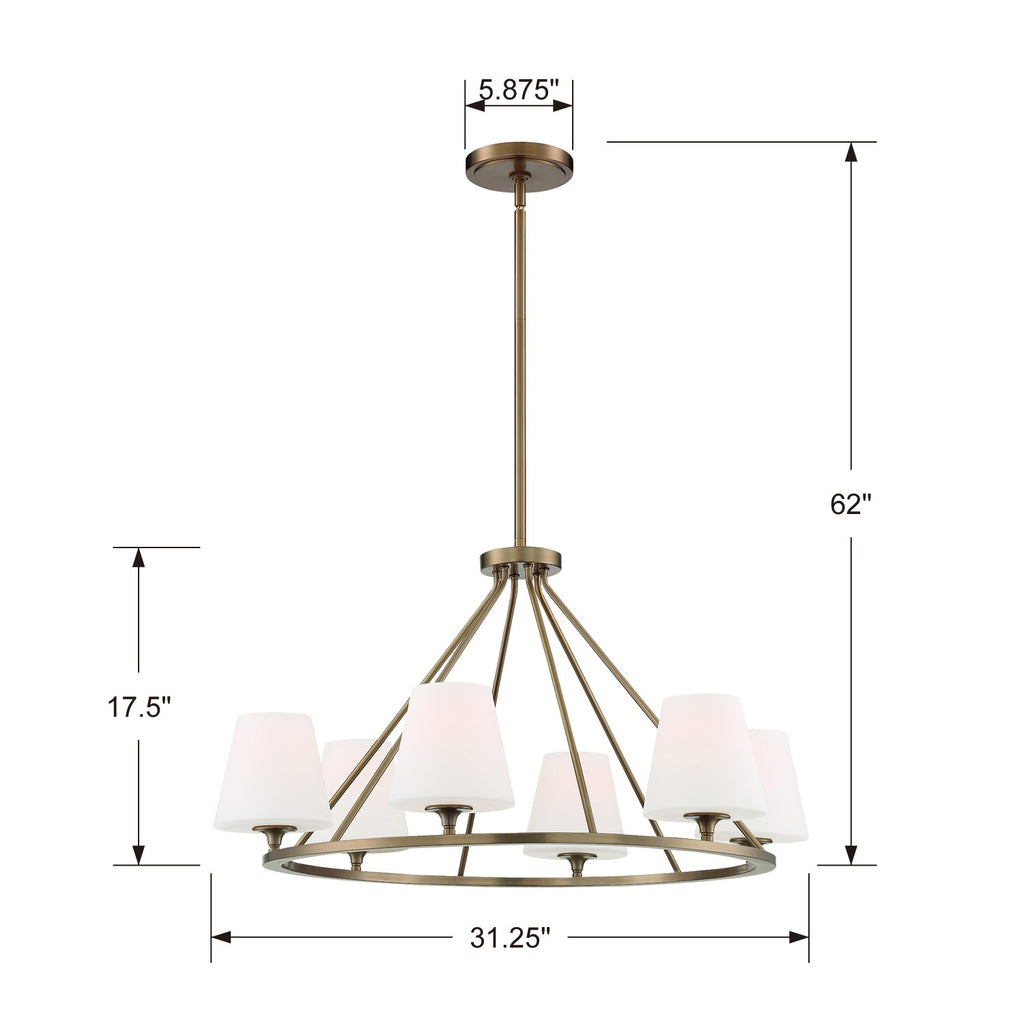 Keenan 6 Light Vibrant Gold Chandelier Crystorama