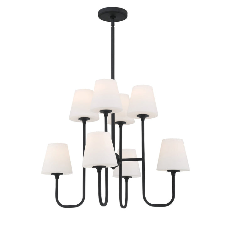 Keenan 8 Light Black Forged Chandelier Crystorama